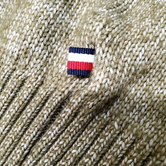 TOMMY HILFIGER Metallic Ribbed Trim Fair Isle Pattern Pullover Sweater Size L - Picture 7 of 7